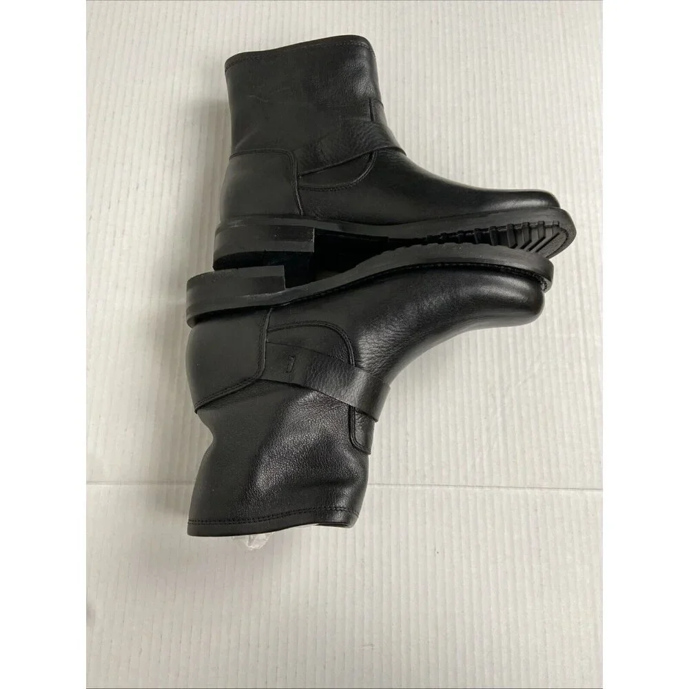 NEW Frye Veronica Women's Black Leather Buckled Bootie Waterproof Biker‎ Boots